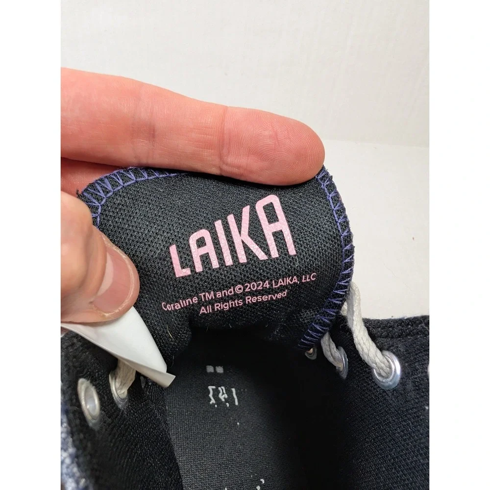 Converse x Laika Coraline Shoes Girls Size 2 Silver Stars Fresh Blueberry Blackb